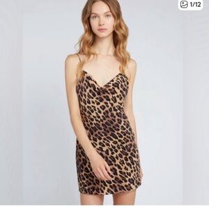 NWT Alice + Olivia Harmony Leopard Print Mini Dress size 2
